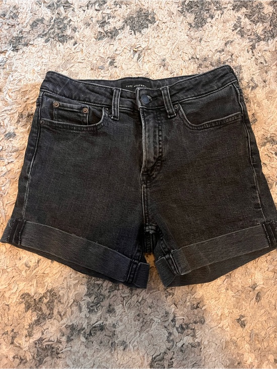 Free Assembly Pants - Free assembly Black Denim Roll-Cuff Women's Shorts